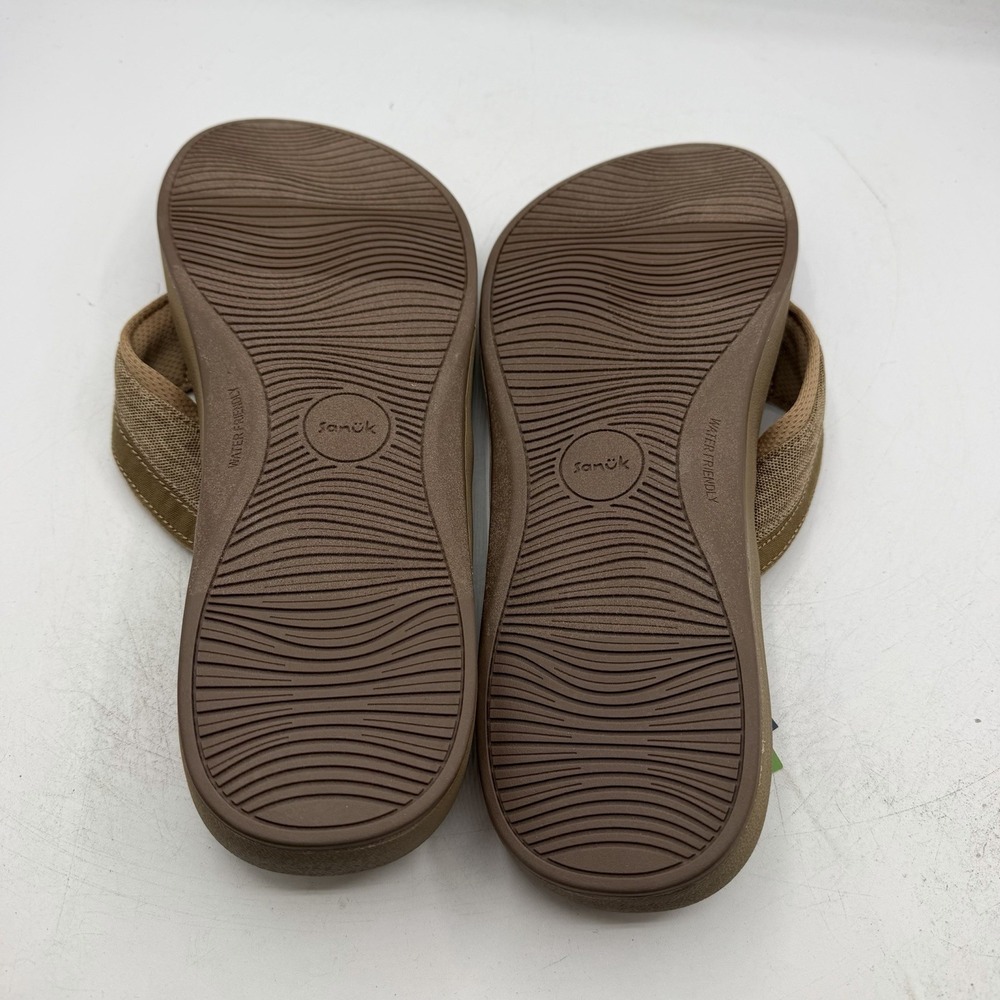 Sanuk Cosmic Seas Mesh Flip Flops Mens Sz 13 Tan Brown Thong Sandals 1152872 NWT - Picture 10 of 11